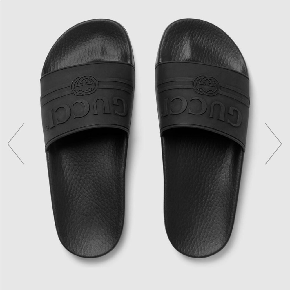Gucci logo rubber slide sandal
